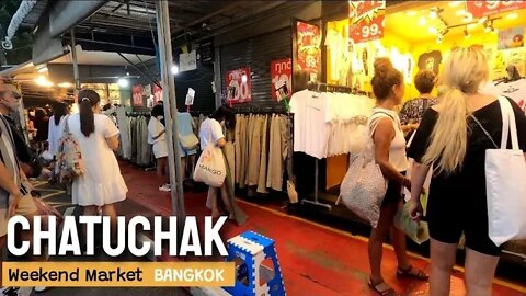 Walking tour world's largest weekend markets (Chatuchak Weekend Market) 4K