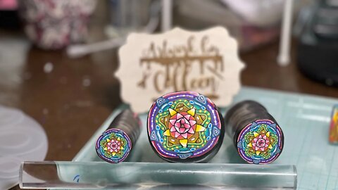 Multi colored Mandala clay cane (Pt 2)@Artwork By Colleen