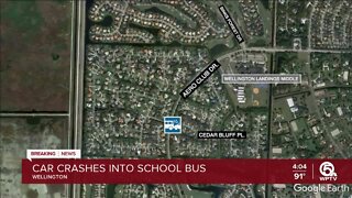 Speeding BMW slams into bus near Wellington Landings Middle School, PBSO says