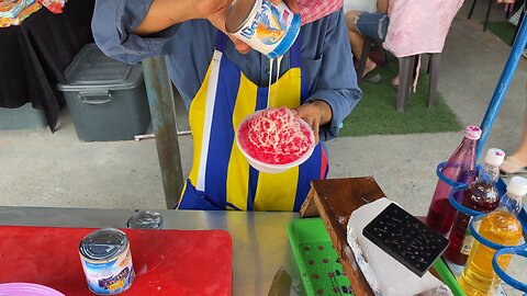 Making Shaved Ice Dessert