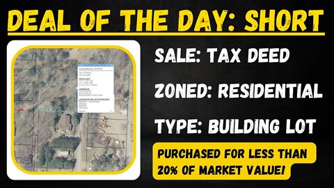 $25,000 TAX DEED LOT SELLS FOR $3650: DEAL OF THE DAY!