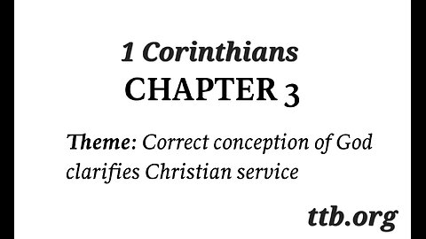 1 Corinthians Chapter 3 (Bible Study)