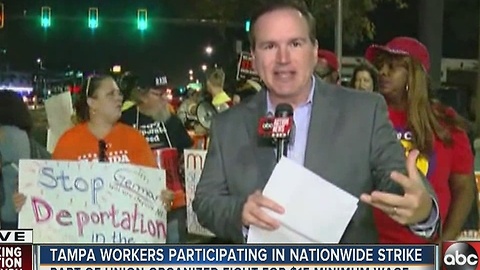 Tampa workers participating in nationwide strike