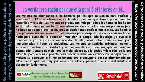 La verdadera razón por que ella perdió el interés en él… ✍◔◡◔ mejorado