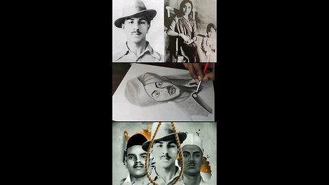 veer bhagat singh drawing veer bhagat singh art portrait my YouTube channel Braj artist vk