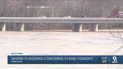 Flooding concerns lessen as Great Miami River crests under flood stage