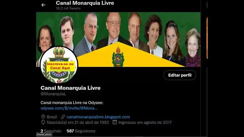 Twitter do Canal Monarquia Livre cresce e brasileiros buscam informações da Família Imperial