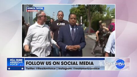 Larry Elder ATTACKED by Woman in Gorilla Mask