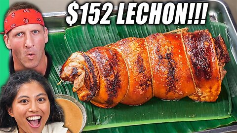 $1 VS $152 Filipino Lechon!! Manila’s Meat Masterpiece!!