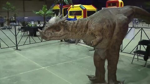 Fun Dino & Dragon Stroll for kids and families held at Summit County Fairgrounds