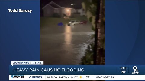 Overnight rain floods Hamilton Street