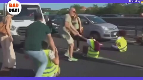 Push Protesters Out of Road! 🚒👊angry public get real nasty