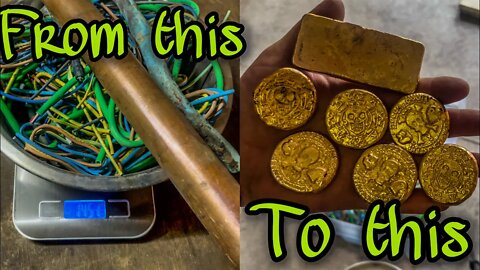 MAKING ALUMINUM BRONZE COINS AND INGOT / ASMR METAL MELTING / DEVIL FORGE / SCRAP TO TREASURE