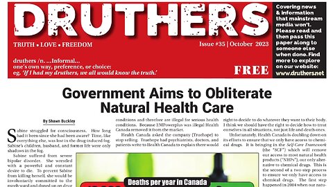 Druthers - Oct 2023 - Attack on Natural Health Care - 🎵 Golden Earring - Twilight Zone 🎵