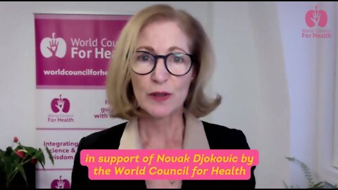 Dr.Tess Lawrie & "World Council for Health" stands with Novak Djokovic