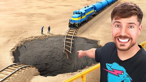 Train Vs Giant Pit mr. Beast