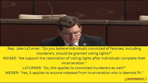 Rep. Jake LaTurner: "Do you believe individuals convicted of felonies, including murderers