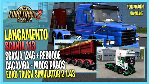 ▶️ETS2 1.43 SCANIA 113 SCANIA 124G + REBOQUE CAÇAMBA EURO TRUCK SIMULATOR 2 1.43