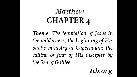 Matthew Chapter 4 (Bible Study)