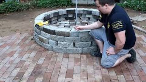 LEVEL SYSTEM FOR FIRE PIT PATIO CONSTRUCTION PART 3