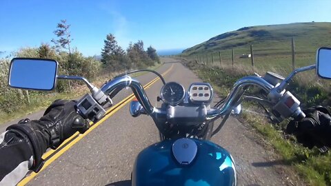 Meyers Grade Road, Kawasaki Vulcan 500 (1993), Highway 1, Sonoma County, Pacific Ocean