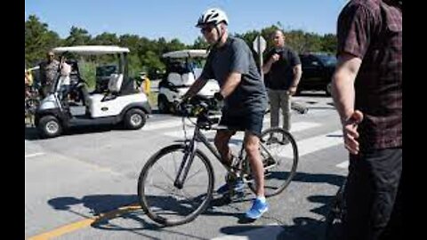 Joe Biden Needs Help Getting Up After Falling Off His Bike