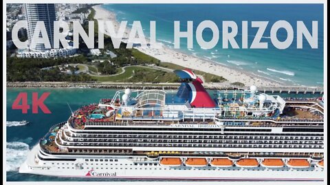 Carnival Horizon Departs Port Of Miami - 4K