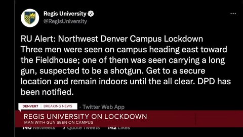 Man seen walking around Regis University with gun; Northwest Denver campus placed on lockdown