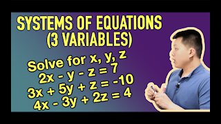 Systems of Equations with 3 Variables (HOW TO) - Examples | CAVEMAN CHANG