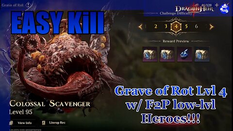 ☠️☠️Easy KILL F2P Grave of Rot Lvl 4! F2P LOW-Level Heroes!☠️☠️