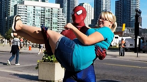 Toronto's Spider-Man demonstrates how to be a pickup artist