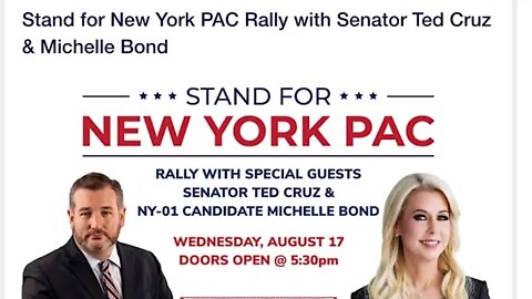 Stand for New York PAC Rally with Senator Ted Cruz & Michelle Bond