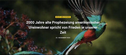 2000 Jahre alte Prophezeiung amerikanischer Ureinwohner spricht von Frieden in unserer Zeit