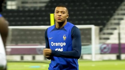 Kylian Mbappe trains with defending champions France ahead of World Cup Semi-Final against Morocco