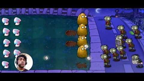 plants vs zombies Hypno-Shroom survival night mode