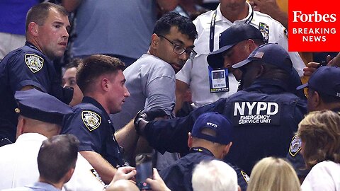 Climate Protesters Are Removed From Arthur Ashe Stadium After Interrupting The Women's Semifinal