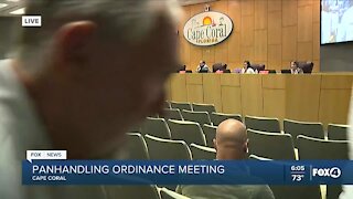 Cape Coral panhandler ordinance meeting