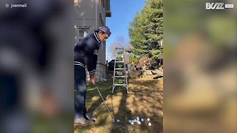 Golfista elimina Coronavírus com truques de golfe!