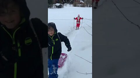 Santa cross country Skiing #skiing #snow #christmas #bennyhill #colorado