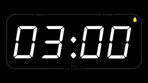 3 MINUTE TIMER WITH ALARM Full HD COUNTDOW