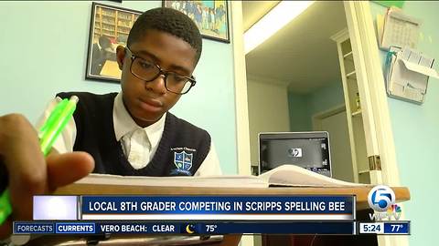 Xavier Adams not nervous about competing in National Spelling Bee