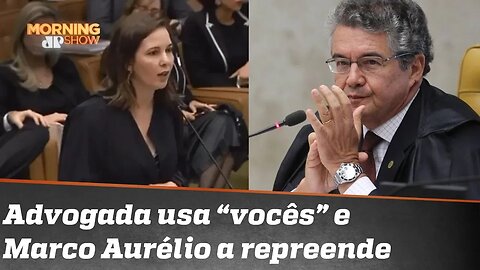 Marco Aurélio repreende advogada por chamar ministros de VOCÊS. Adrilles: “Isso é simbólico”