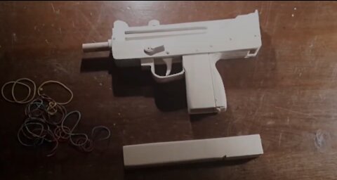 Making wooden Fullauto mag-fed MAC-10 - Rubberband gun