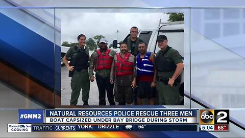 3 men rescued after boat capsized under Bay Bridge