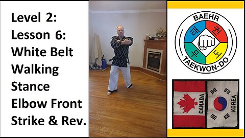 Baehr Taekwondo: 02-06: Yellow Stripe: Walking Stance - Elbow Front Strike