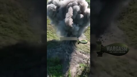 Drone drops grenade on anti tank mine cluster