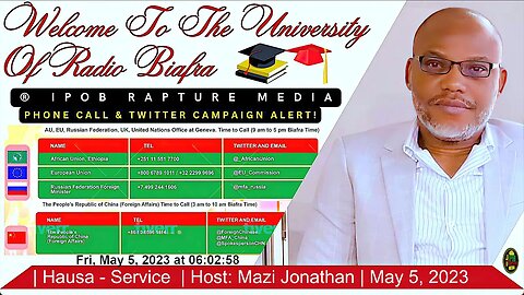 Welcome To The University Of Radio Biafra | USA LIVE | Host: Mazi Iyke Peters | May 6, 2023