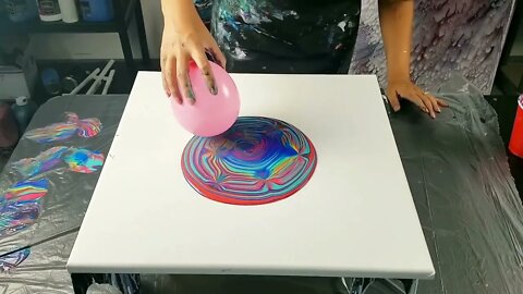 Balloon Smash Wrecked Ring Pour - Acrylic Pouring