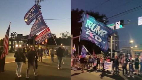 Trump Supporters Gather Outside Walter Reed Hospital To Cheer President's Recovery