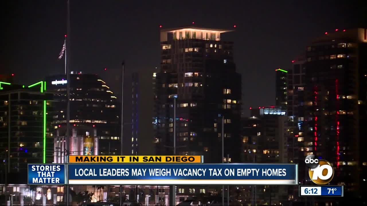 San Diego may weigh tax on empty homes